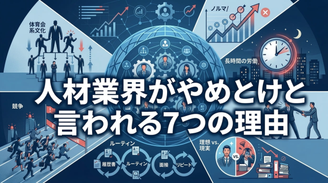 人材業界がやめとけと言われる7つの理由