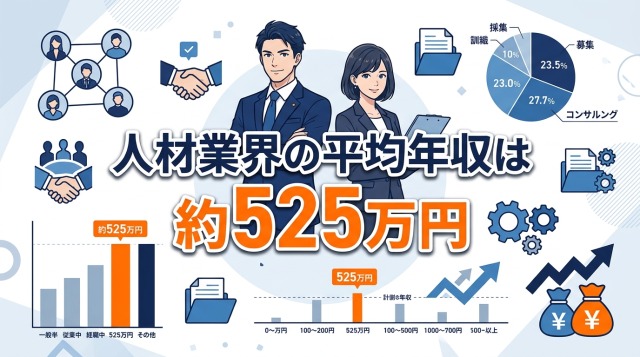 人材業界の平均年収は約525万円だが幅が大きい