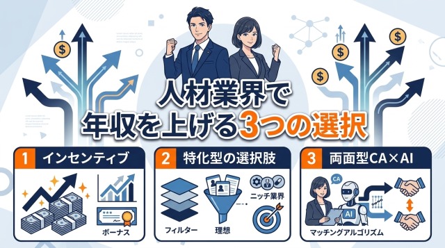 人材業界で年収を上げるための3つの選択