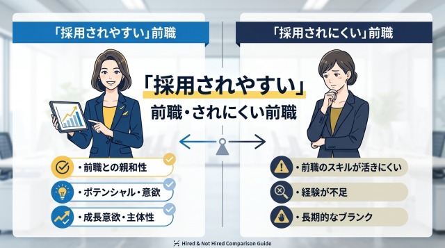 未経験で採用されやすい前職・されにくい前職