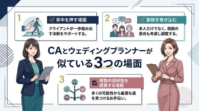 キャリアアドバイザーとウェディングプランナーが似ている3つの場面