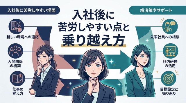 入社後に苦労しやすい点と乗り越え方