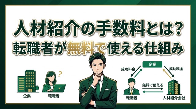 人材紹介の手数料とは？転職者が無料で使える仕組み