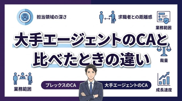 大手エージェントのキャリアアドバイザーと比べたときの違い
