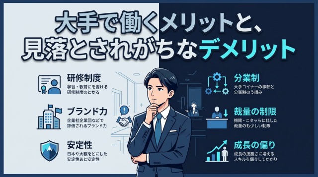 大手で働くメリットと、見落とされがちなデメリット