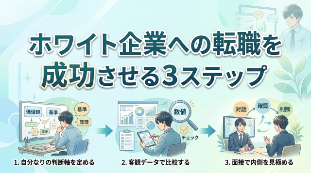 ホワイト企業への転職を成功させる3ステップ
