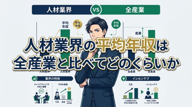 人材業界の平均年収は全産業比でどのくらいか