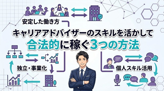 キャリアアドバイザーのスキルを活かして合法的に稼ぐ3つの方法