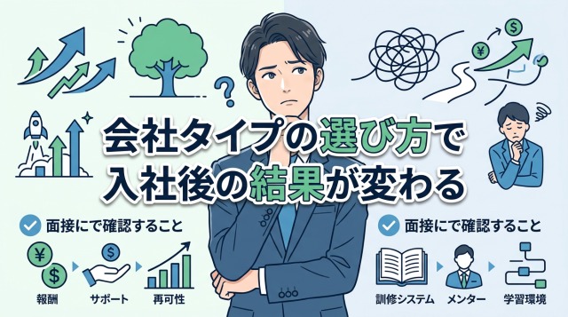 会社タイプの選び方で入社後の結果が変わる