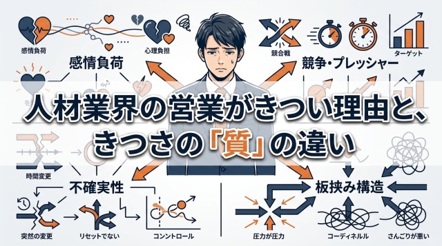人材業界の営業がきつい理由と、きつさの「質」の違い