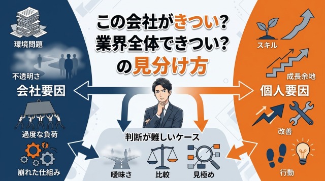 「この会社がきつい」か「業界全体でそれなりにきつい」かの見分け方