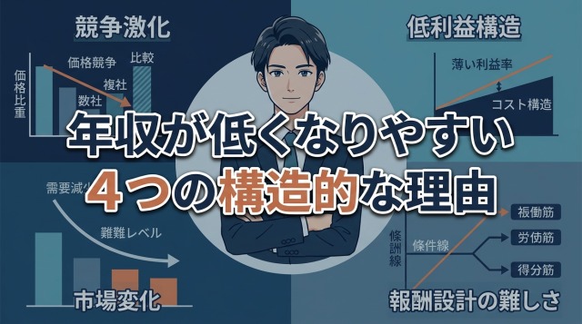 年収が低くなりやすい4つの構造的な理由