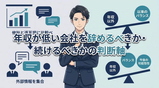 年収が低い会社を辞めるべきか・続けるべきかの判断軸