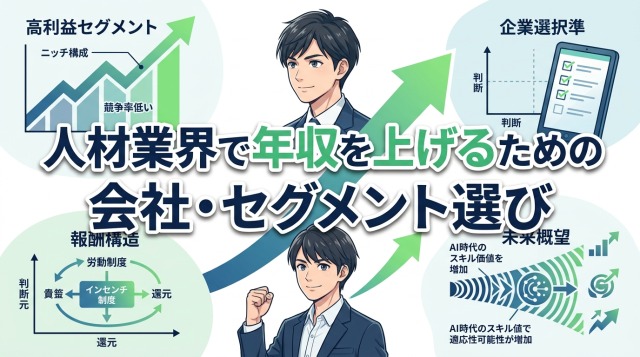 人材業界で年収を上げるための会社・セグメント選び