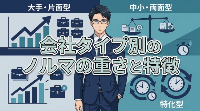 会社タイプ別のノルマの重さと特徴