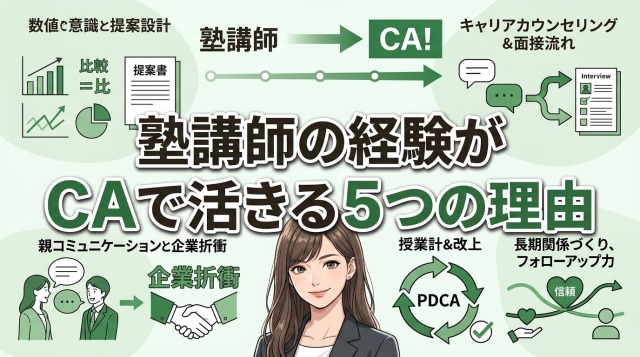 塾講師の経験がキャリアアドバイザーで活きる5つの理由