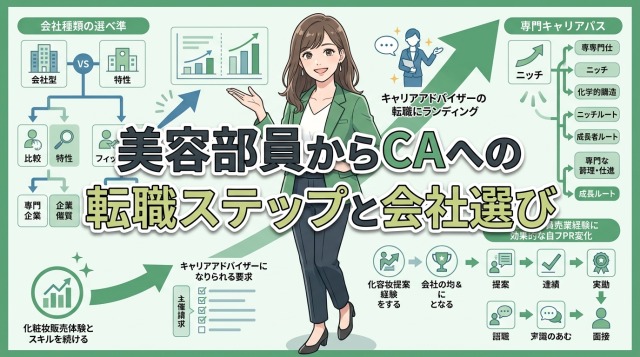 美容部員からキャリアアドバイザーへの転職ステップと会社選び