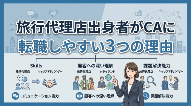 旅行代理店出身者がキャリアアドバイザーに転職しやすい3つの理由