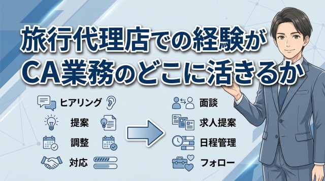 旅行代理店での経験がキャリアアドバイザー業務のどこに活きるか