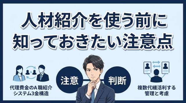 人材紹介を使う前に知っておきたい注意点