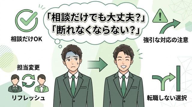「相談だけでも大丈夫?」「断れなくなる?」不安を解消する