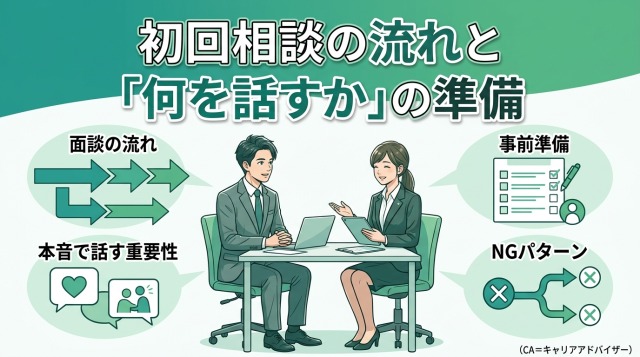 初回相談の流れと「何を話すか」の準備