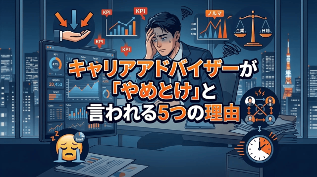 キャリアアドバイザーが「やめとけ」と言われる5つの理由