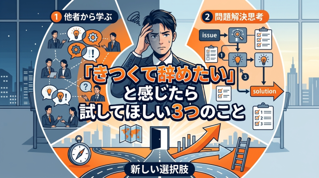 「きつくて辞めたい」と感じたら試してほしい3つのこと
