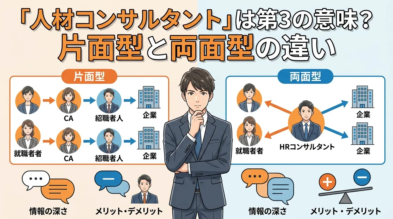 「人材コンサルタント」は第3の意味。片面型と両面型の違い