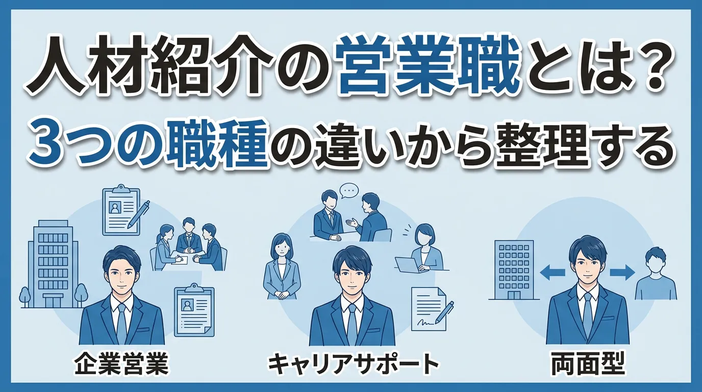 人材紹介の営業職とは?3つの職種の違いから整理する