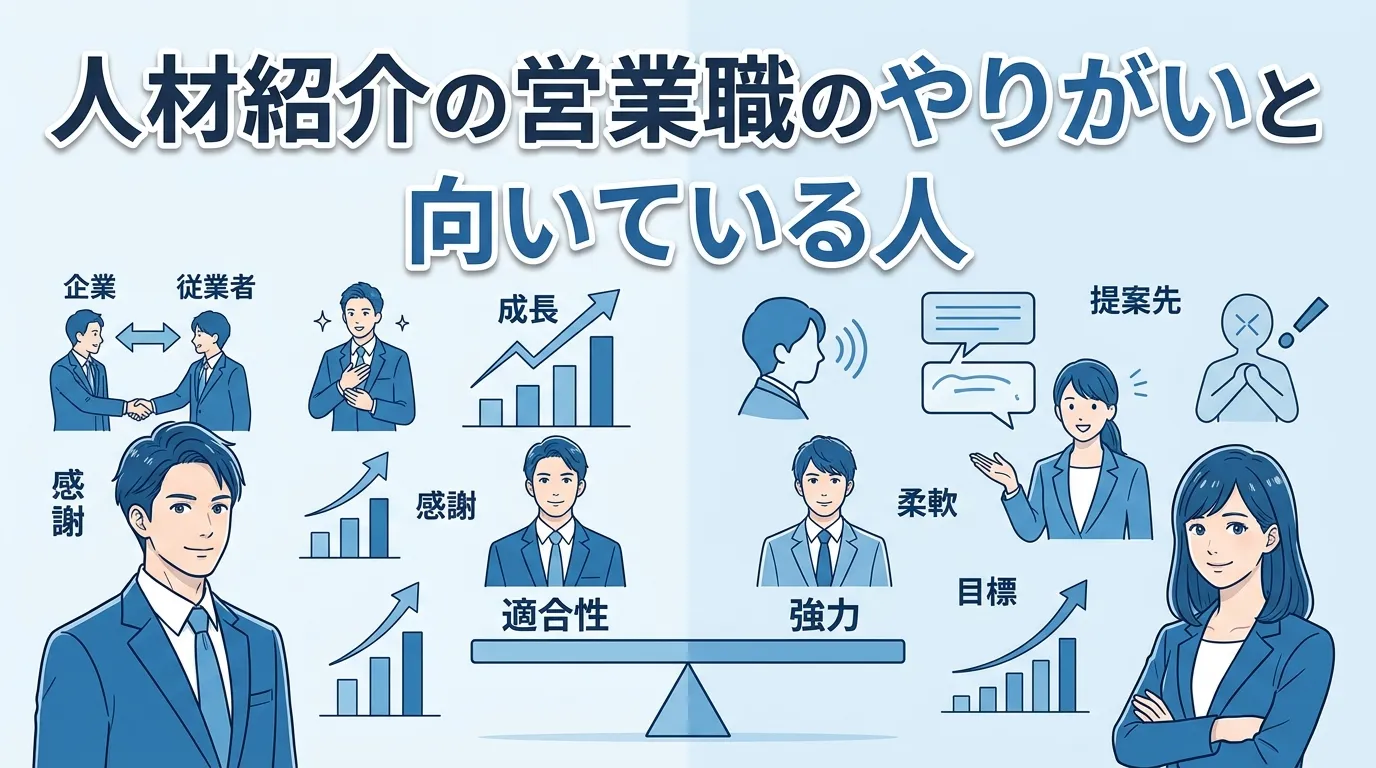 人材紹介の営業職のやりがいと向いている人