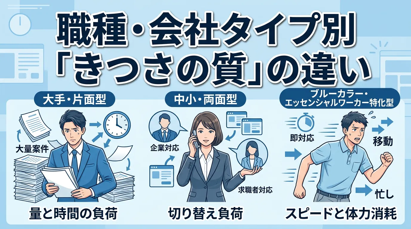 職種・会社タイプ別「きつさの質」の違い