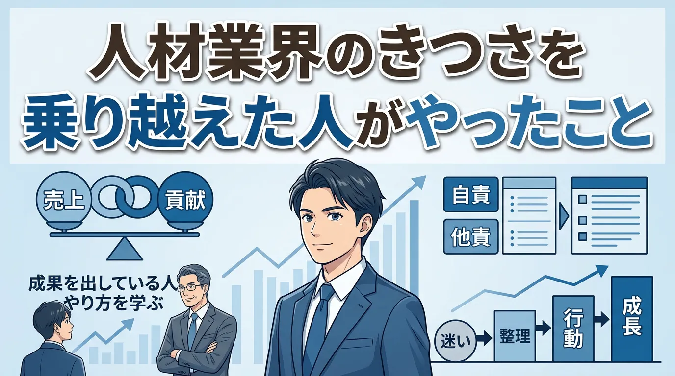 人材業界のきつさを乗り越えた人がやったこと