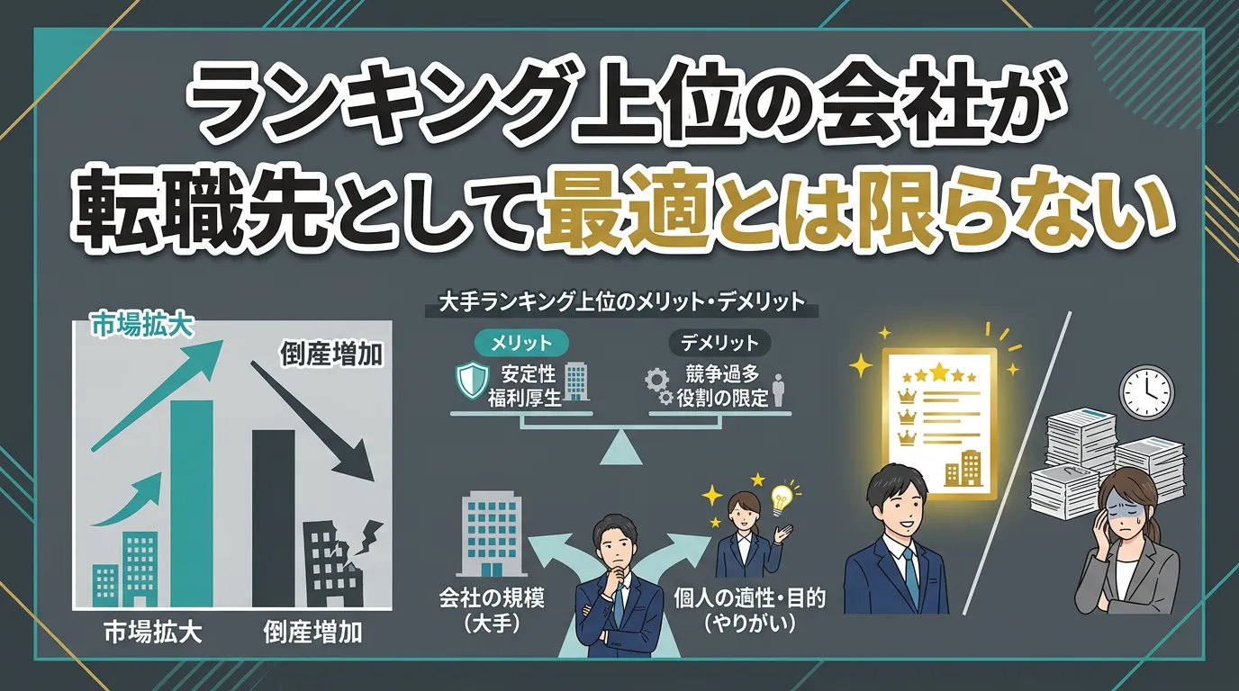 ランキング上位の会社が転職先として最適とは限らない理由