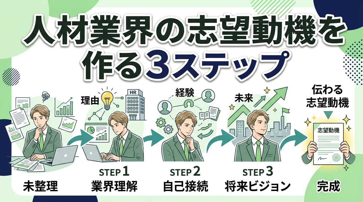 人材業界の志望動機を作る3ステップ