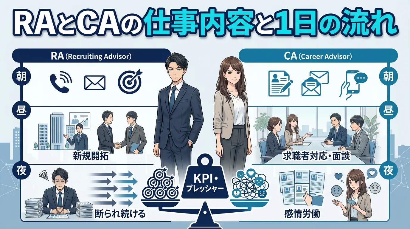 RAとキャリアアドバイザーの仕事内容と1日の流れ