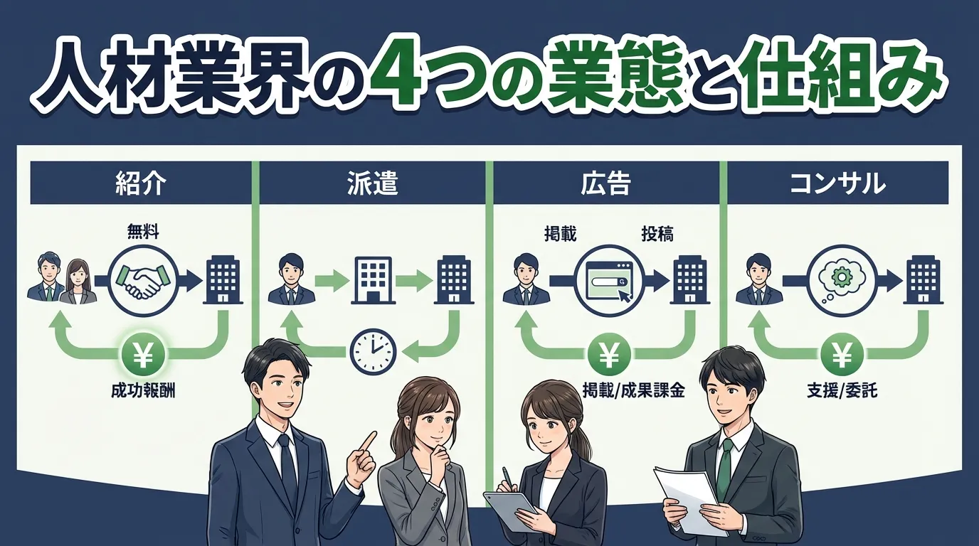 人材業界の4つの業態と仕組み