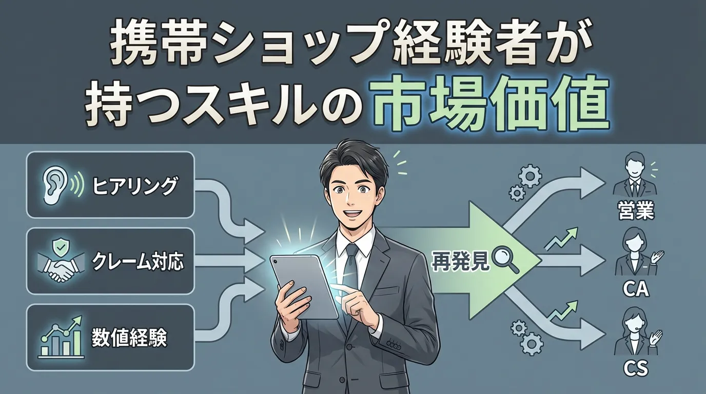 携帯ショップ経験者が持つスキルの市場価値