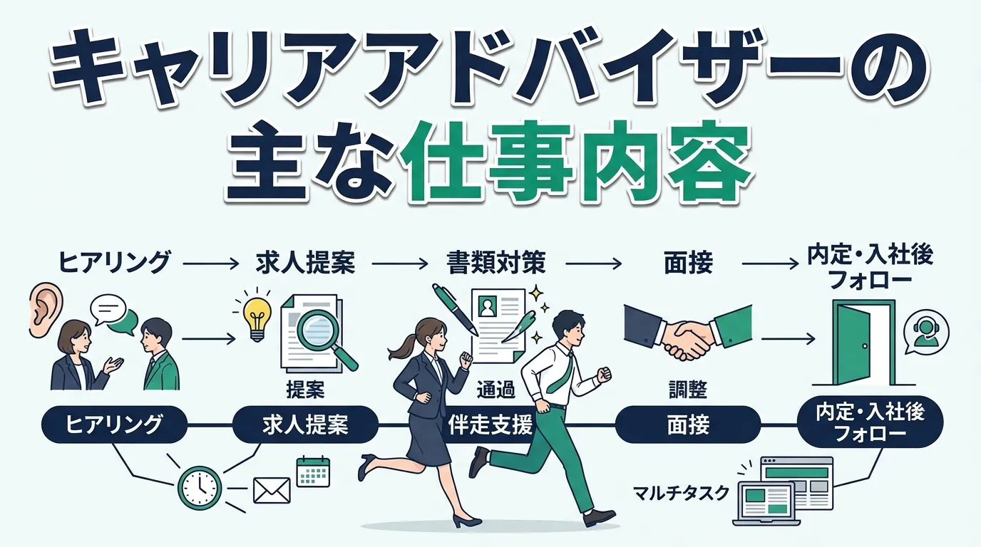 キャリアアドバイザーの主な仕事内容