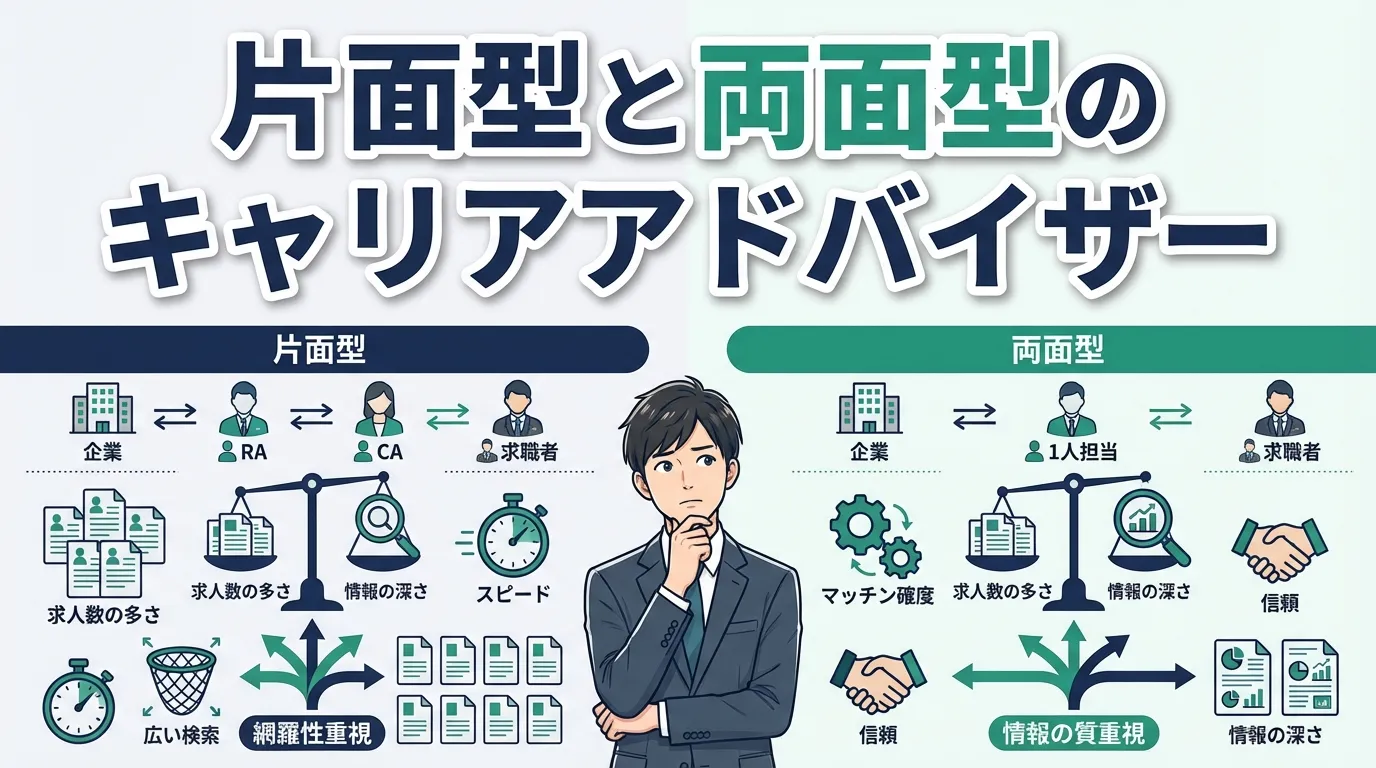 片面型と両面型のキャリアアドバイザー