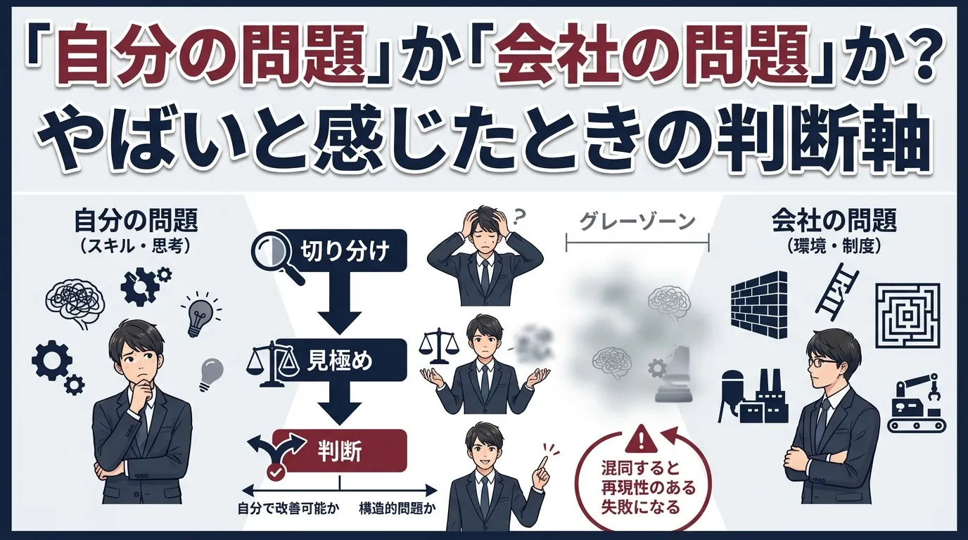 「自分の問題」か「会社の問題」か？やばいと感じたときの判断軸