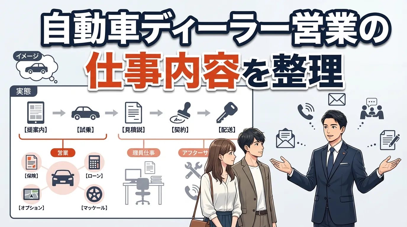 自動車ディーラー営業の仕事内容を整理する