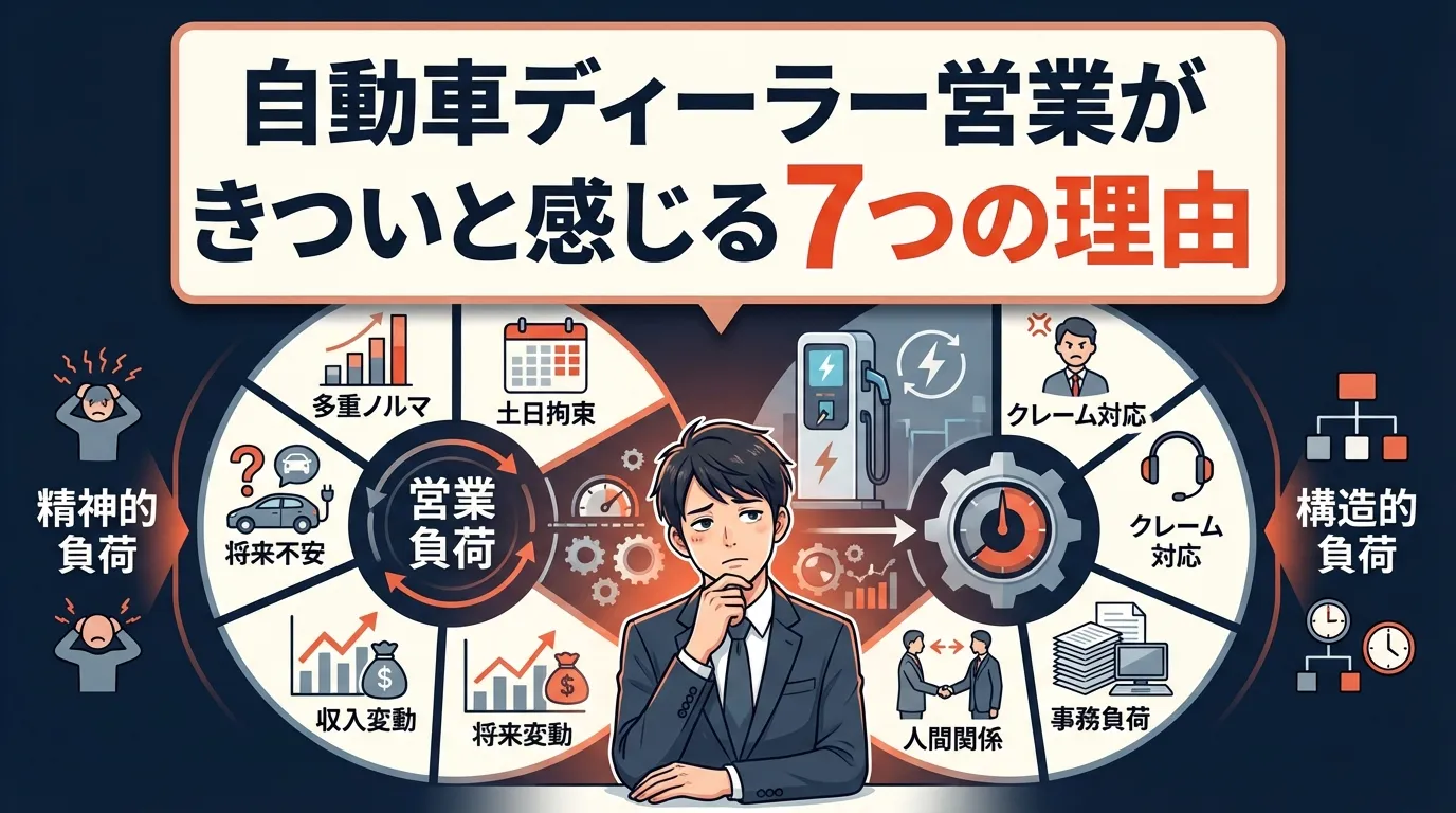 自動車ディーラー営業がきついと感じる7つの理由