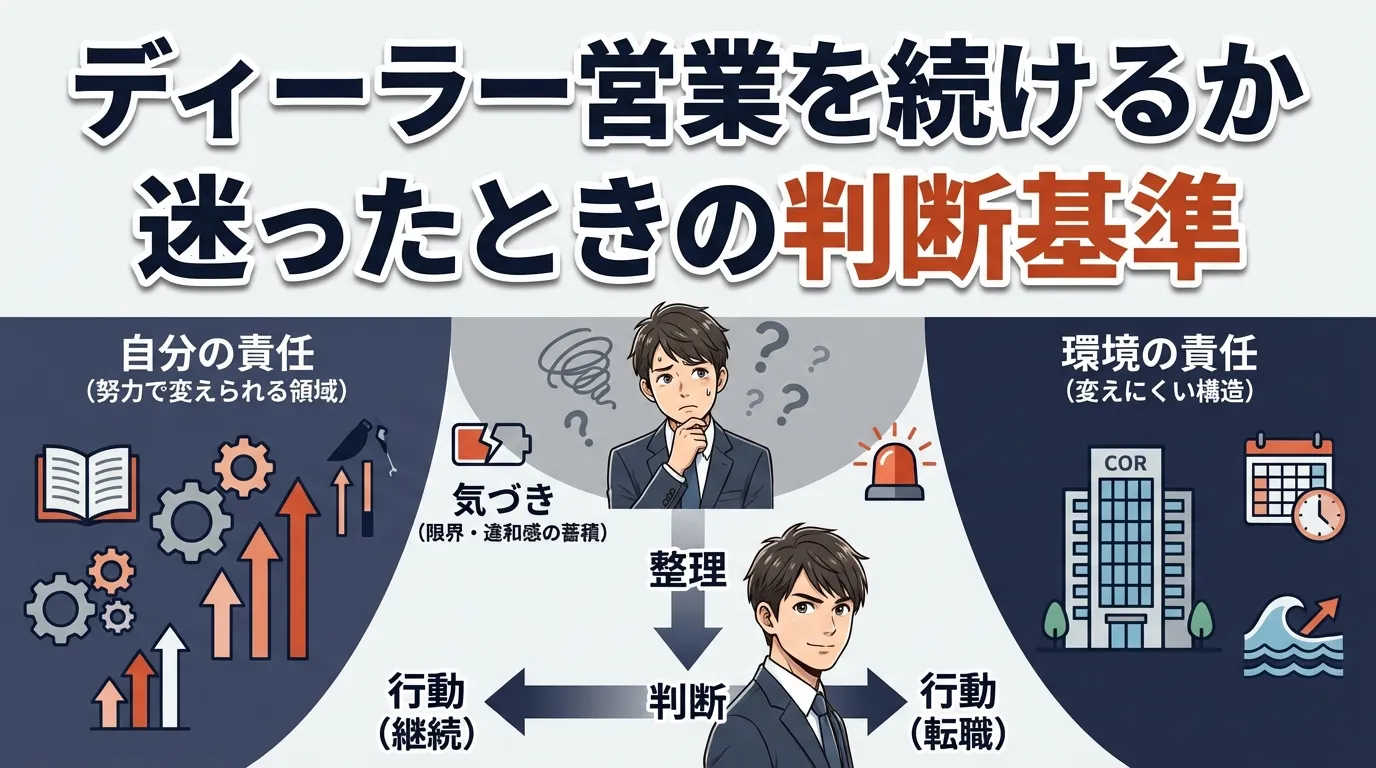 ディーラー営業を続けるか迷ったときの判断基準