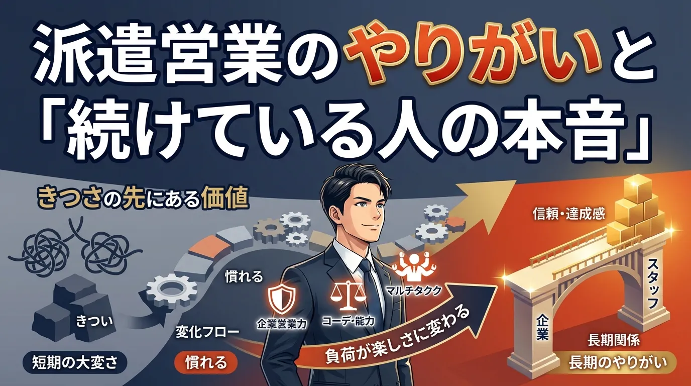 派遣営業のやりがいと「続けている人の本音」
