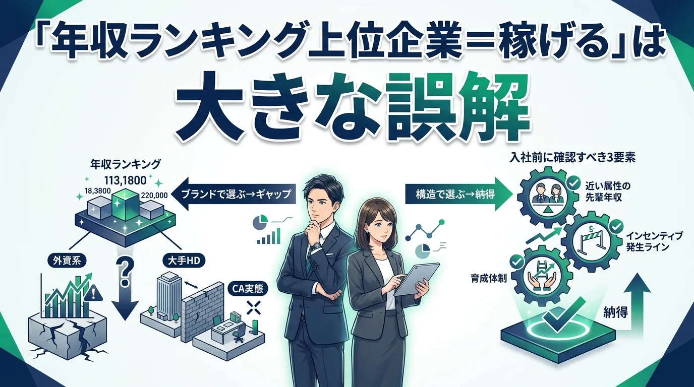 「年収ランキング上位企業＝稼げる」は大きな誤解