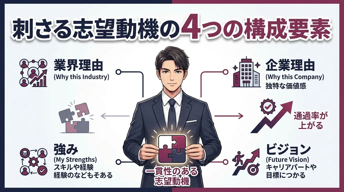 刺さる志望動機の4つの構成要素