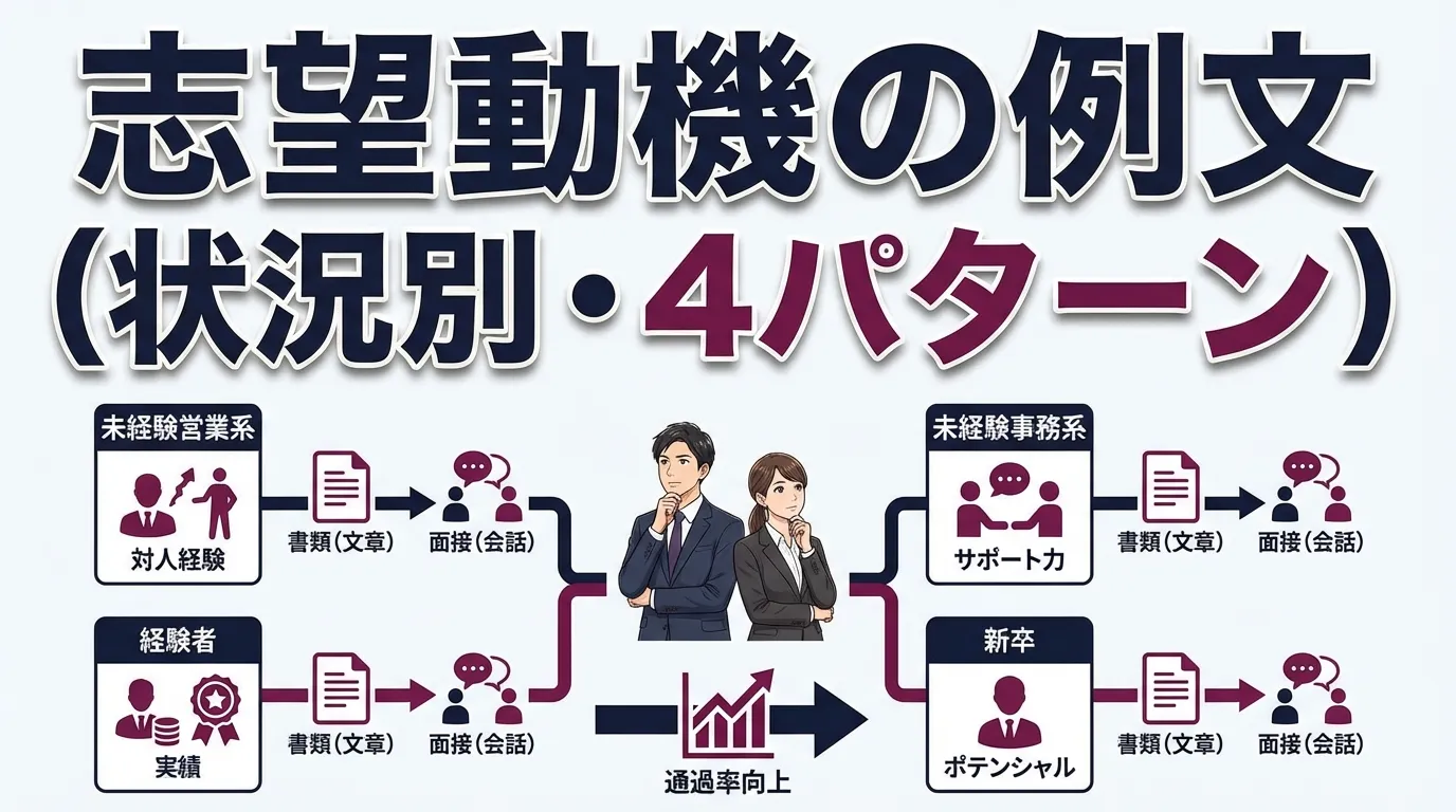 志望動機の例文（状況別・4パターン）