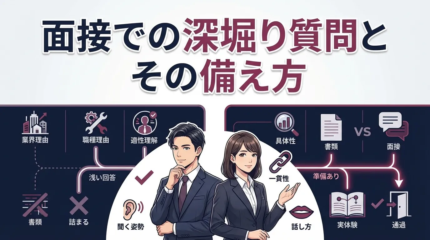 面接での深堀り質問とその備え方