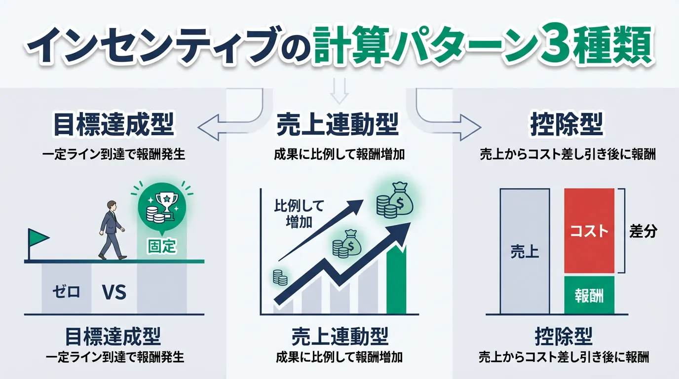 インセンティブの計算パターン3種類